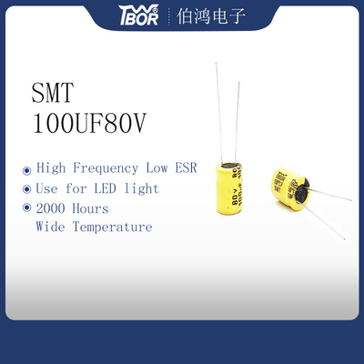 Конденсатор 100UF80V 10x13mm света СИД радиального руководства электролитический