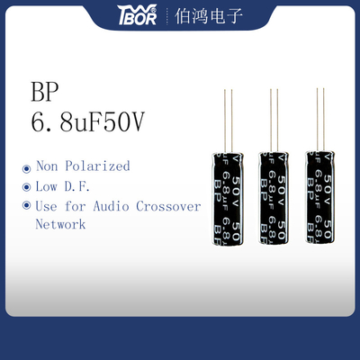 Конденсаторы радиального руководства конденсатора 25X25MM аудио усилителя BP 6.8uF50V электролитические