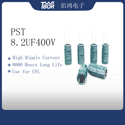 Зеленый радиальный электролитический конденсатор 8.2UF400V 10X20mm TW BOR